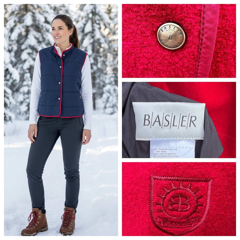 Reversible Vest Women Red Black Virgin Wool Sz 16 Vintage 90's‎ Preppy Outdoor